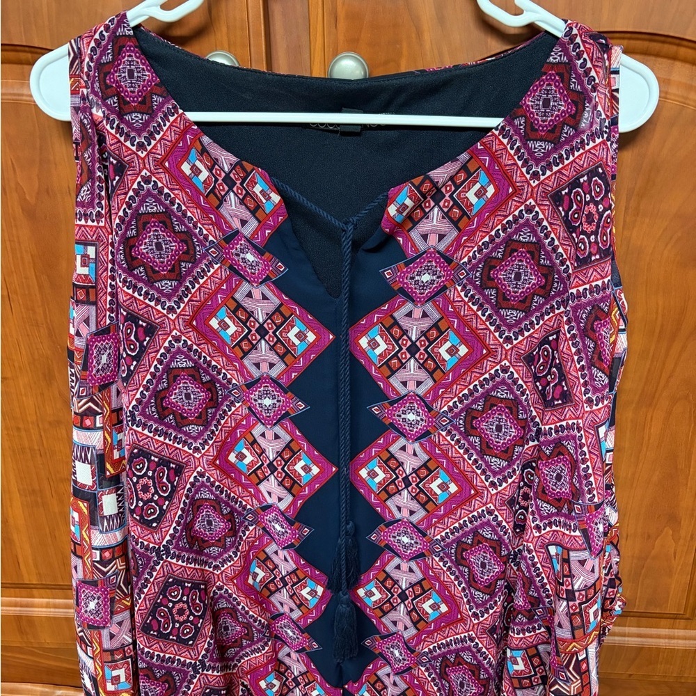 Coco Bianco Pink and Purple Geometric Blouse